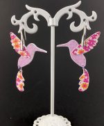 pendientes colibrí de papel y plata