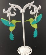 pendientes colibrí de papel y plata