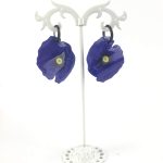 pendientes de flor PENSAMIENTO hechos con papel