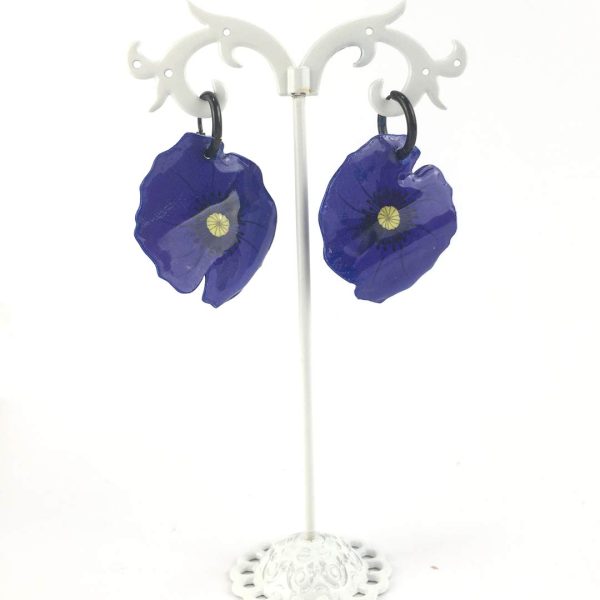 pendientes de flor PENSAMIENTO hechos con papel