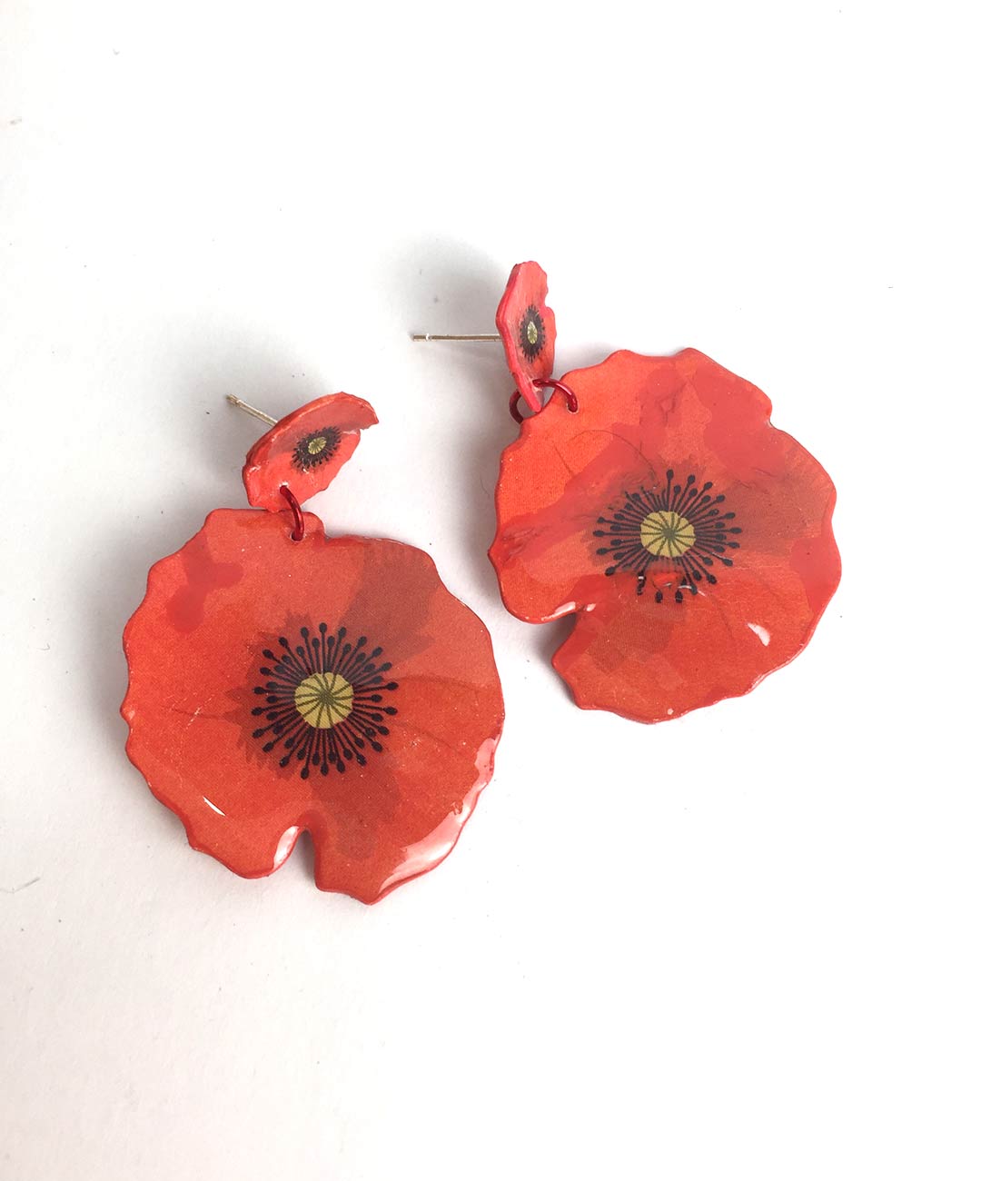 9 pendientes de amapola hechos con papel