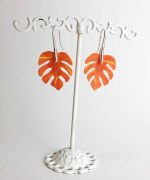 pendientes hoja de monstera papel reciclado