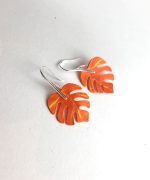 pendientes hoja de monstera papel reciclado