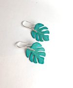 pendientes hoja de monstera papel reciclado