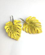 pendiente hoja de monstera original papel