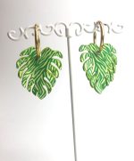 pendiente hoja de monstera original papel