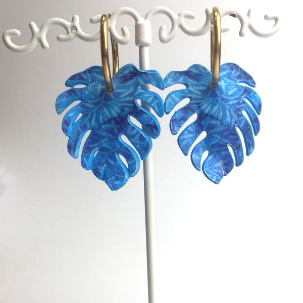 pendiente hoja de mostera original papel