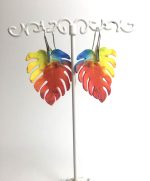 pendiente hoja de monstera original papel