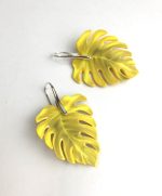 pendiente hoja de monstera original papel