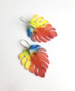 pendiente hoja de monstera original papel