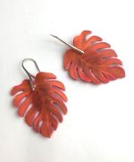 pendiente hoja de mostera original papel