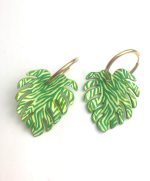 pendiente hoja de monstera original papel