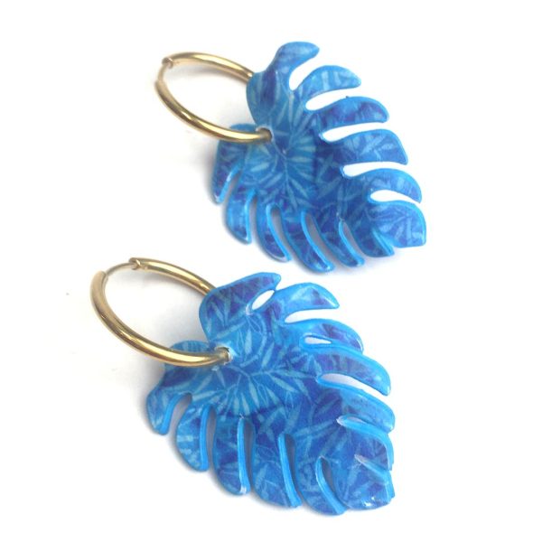 pendiente hoja de monstera original papel