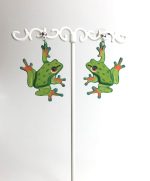 pendiente rana original papel