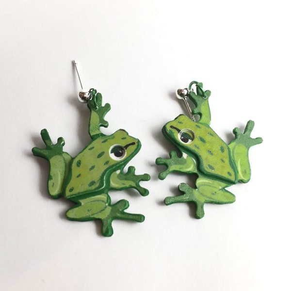 pendiente rana original papel