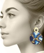 Pendientes plasma con papel reciclado y pintados a mano