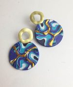 Pendientes plasma con papel reciclado y pintados a mano
