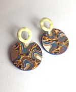 Pendientes plasma con papel reciclado y pintados a mano