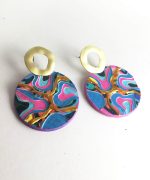 Pendientes plasma con papel reciclado y pintados a mano