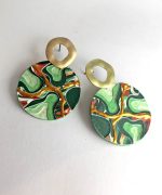 Pendientes plasma con papel reciclado y pintados a mano