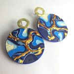 Pendientes plasma con papel reciclado y pintados a mano