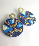 Pendientes plasma con papel reciclado y pintados a mano