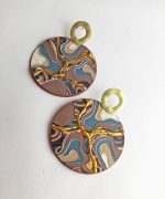 Pendientes plasma con papel reciclado y pintados a mano