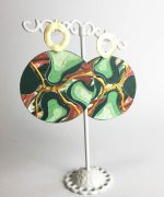 Pendientes plasma con papel reciclado y pintados a mano