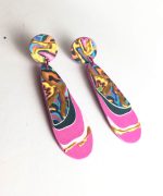 Pendientes plasma con papel reciclado y pintados a mano