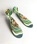Pendientes plasma con papel reciclado y pintados a mano