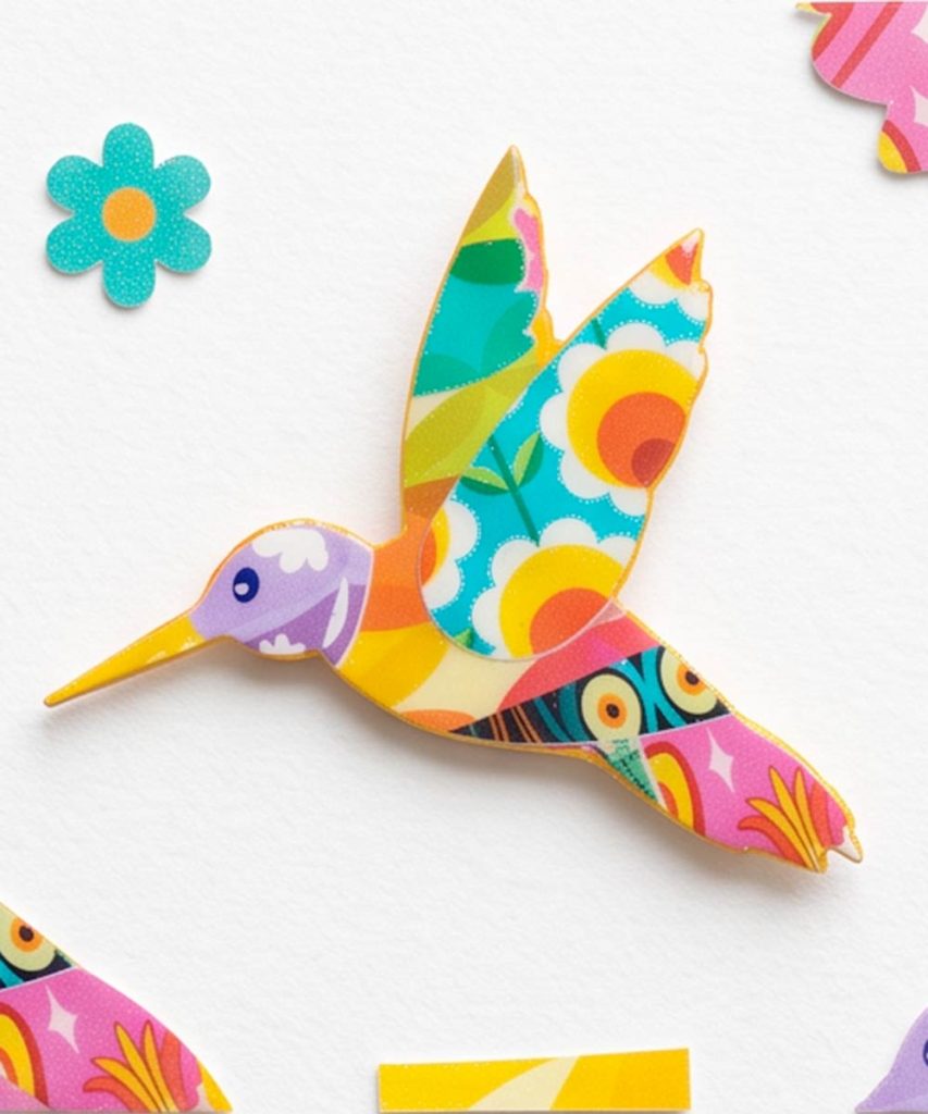 Broche papel reciclado divertido animales
