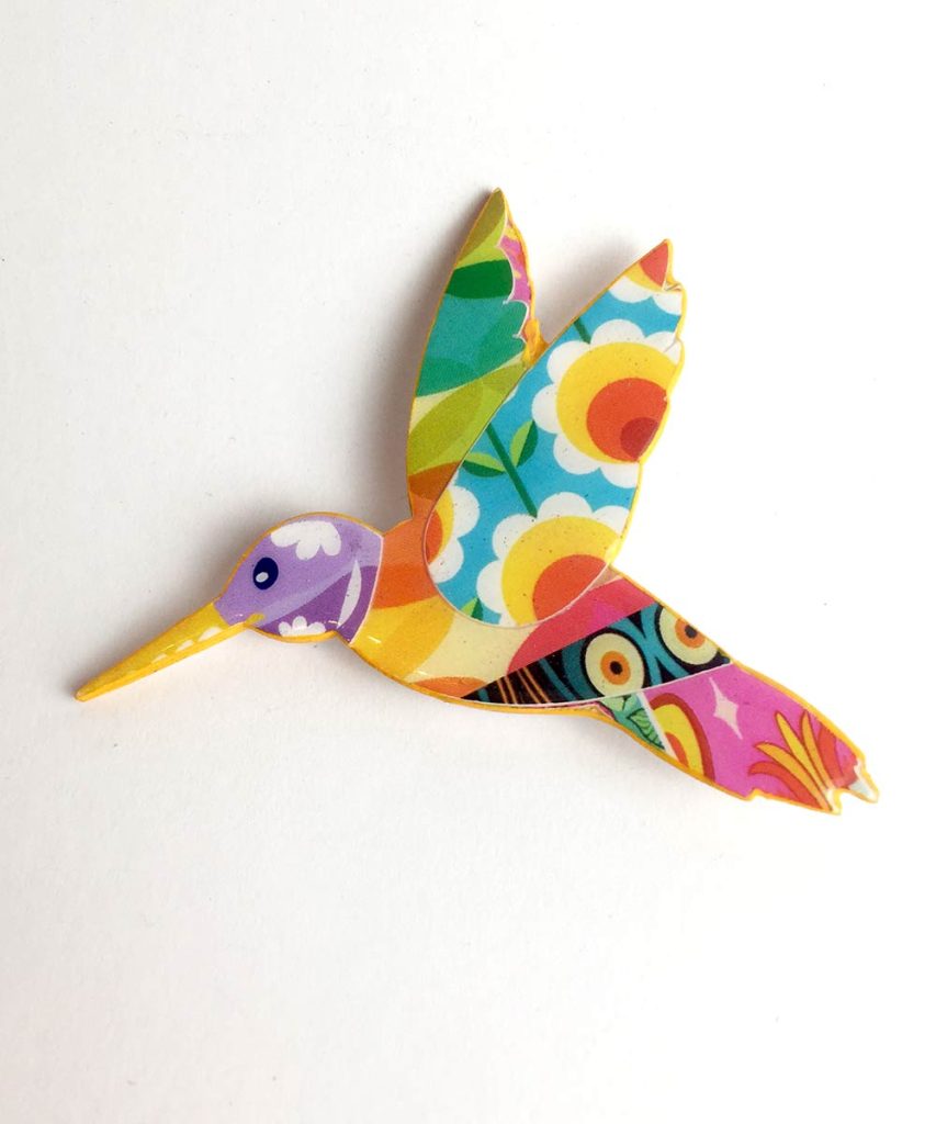 Broche papel reciclado divertido animales