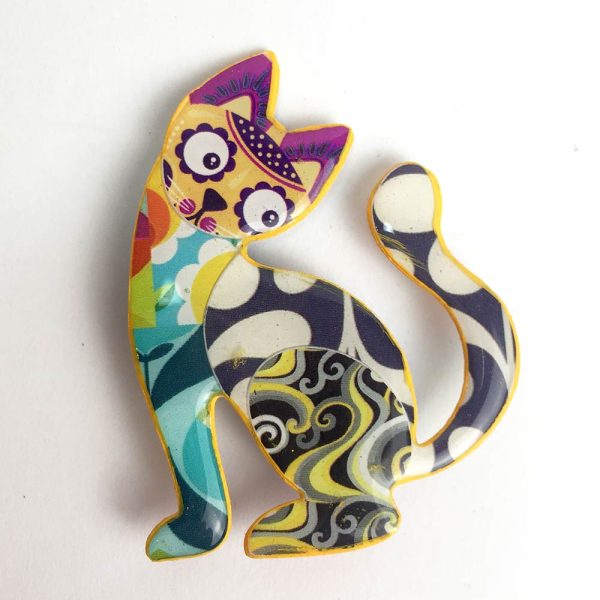 Broche papel reciclado divertido animales