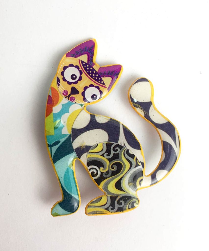 Broche papel reciclado divertido animales