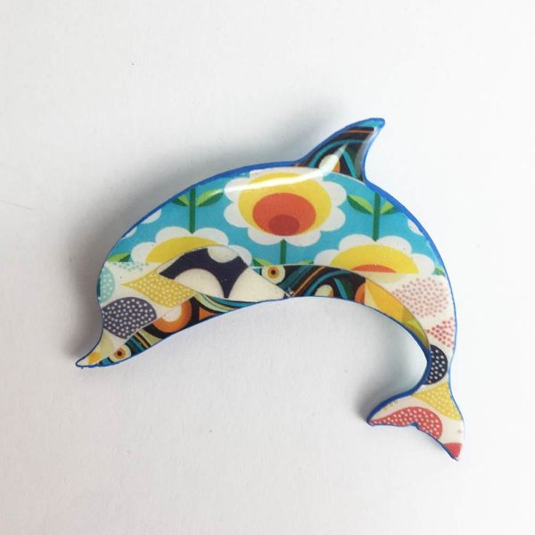 Broche papel reciclado divertido animales