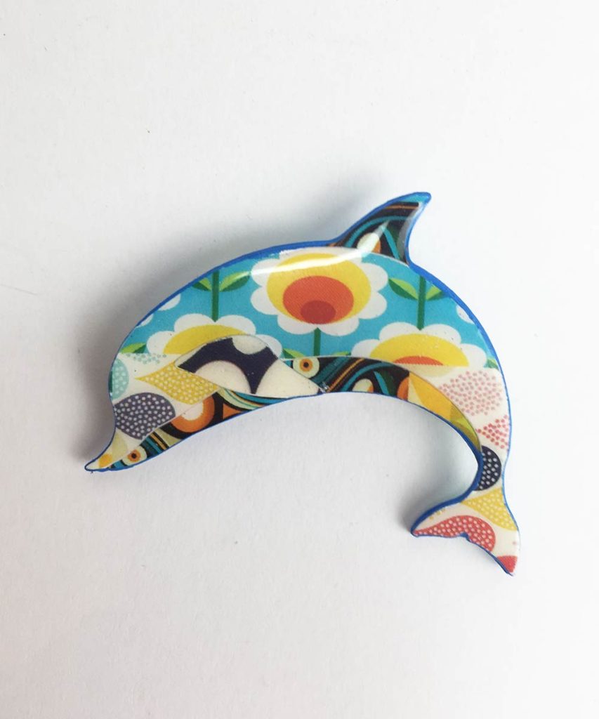 Broche papel reciclado divertido animales