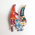 Broche papel reciclado divertido animales