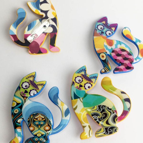 Broche papel reciclado divertido animales