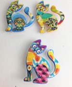 Broche papel reciclado divertido animales