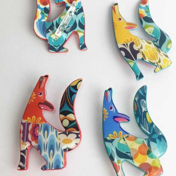 Broche papel reciclado divertido animales