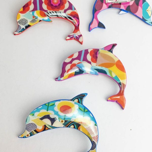 Broche papel reciclado divertido animales