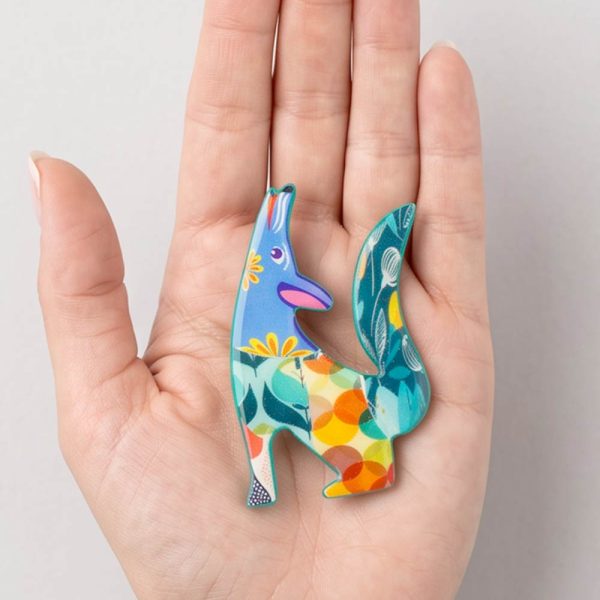 Broche papel reciclado divertido animales