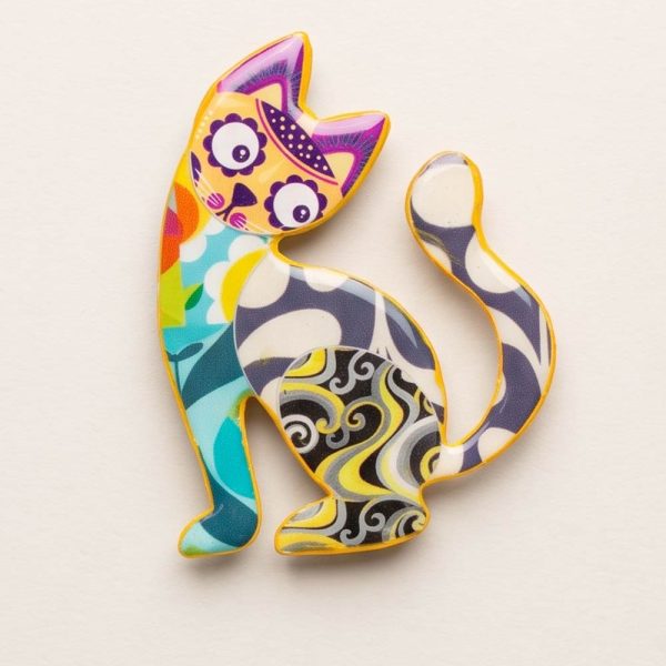 Broche papel reciclado divertido animales