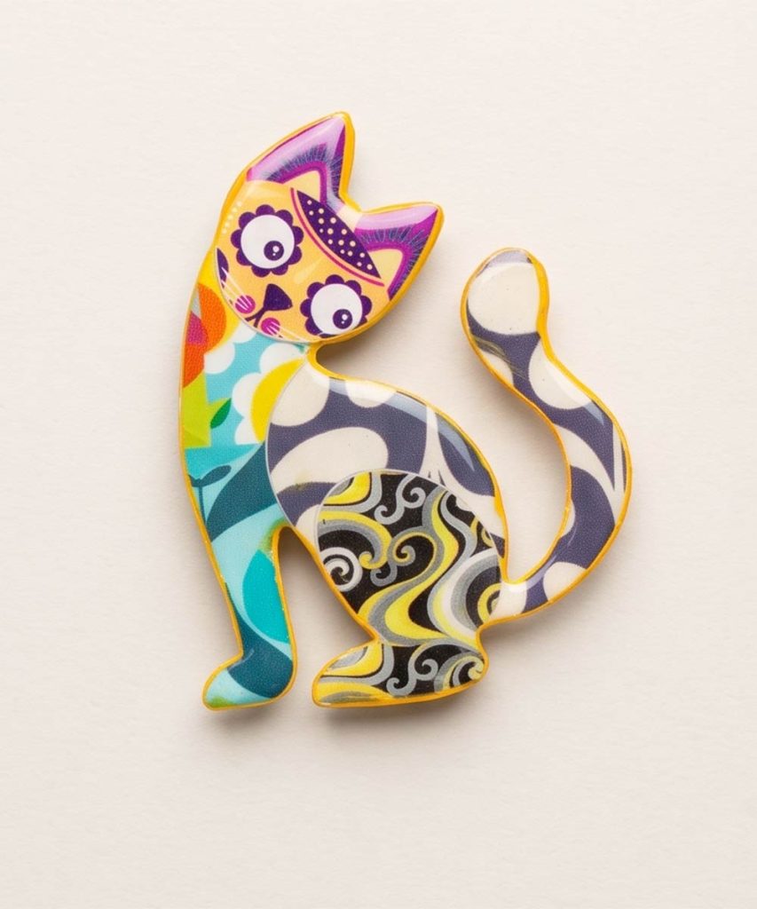 Broche papel reciclado divertido animales