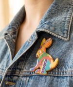 Broche papel reciclado divertido animales