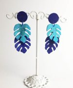 pendientes hoja de monstera papel reciclado