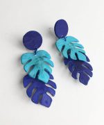 pendientes hoja de monstera papel reciclado