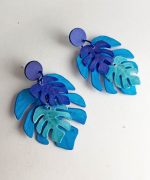pendientes hoja de monstera papel reciclado