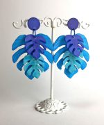 pendientes hoja de monstera papel reciclado