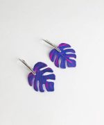 pendientes hoja de monstera papel reciclado